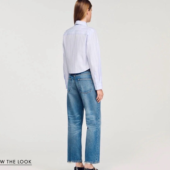 Sandro Cropped Shirt with Removable Tie - Picture 4 of 8